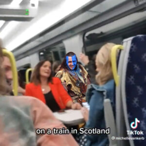 on a train in Scotland